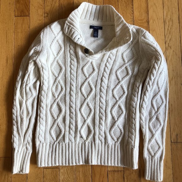 New Kid's GAP Off-White Cable Knit Sweater - Picture 2 of 8